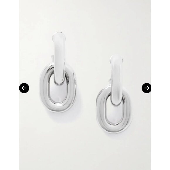 RABANNE XL Link Hoop Earrings Silver - Picture 5 of 6